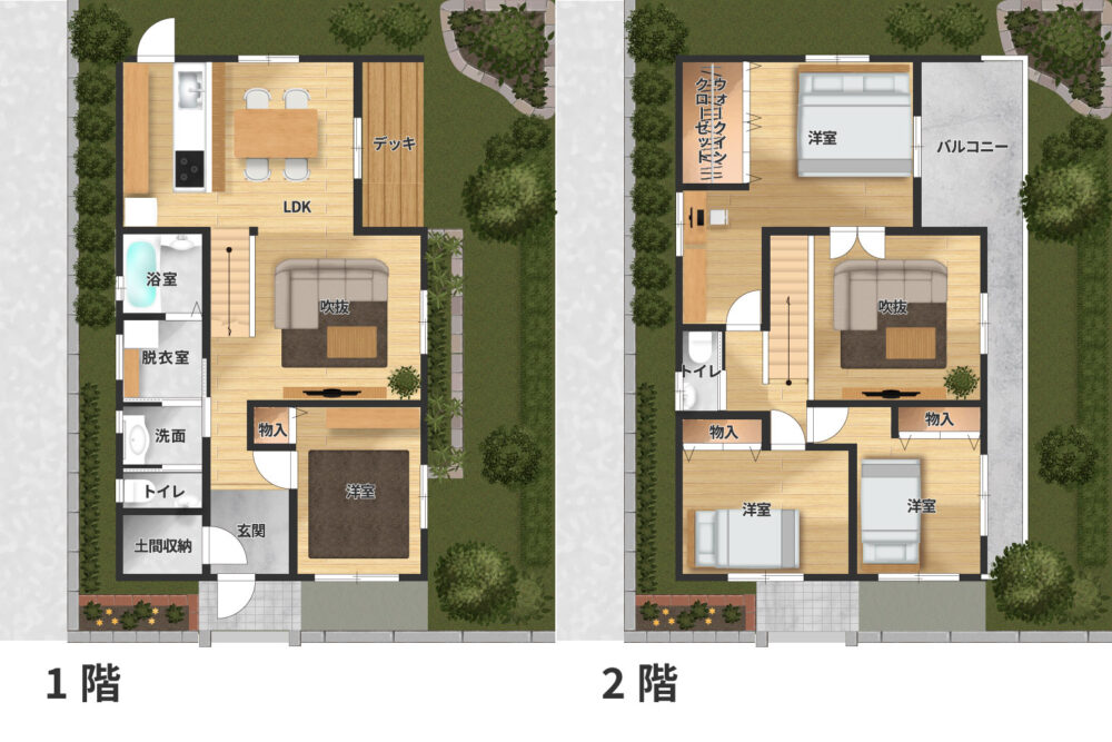 ゾーニングにメリハリのある、光と風が抜ける住まい