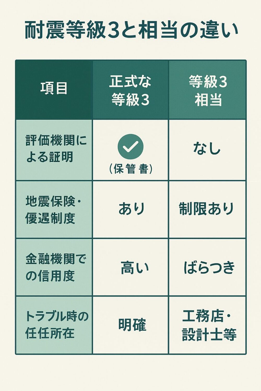 耐震等級3と相当の違い