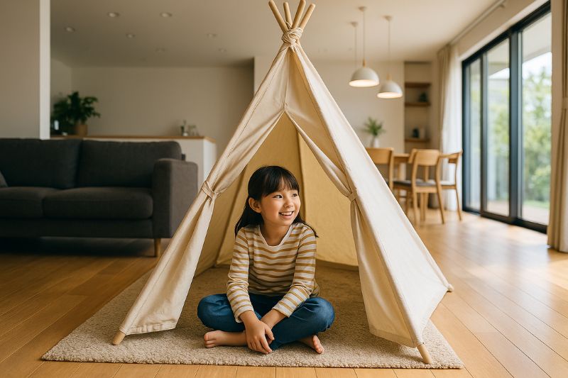 おうちテントで遊ぶ大きなLDKの休日