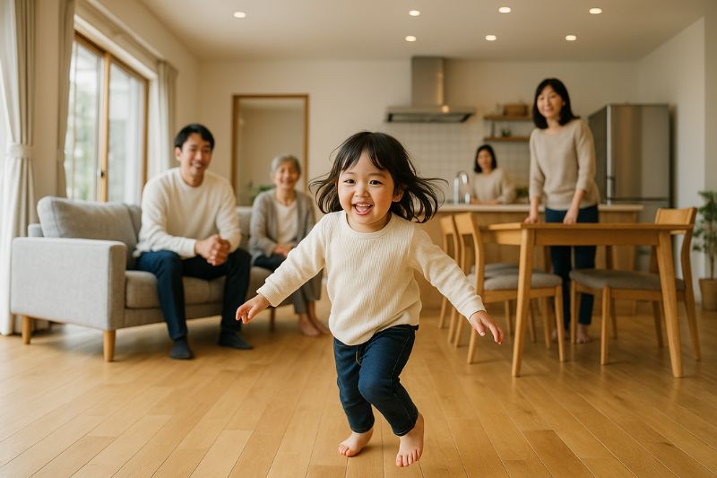 三世代が集う大きなLDKのにぎやかな時間