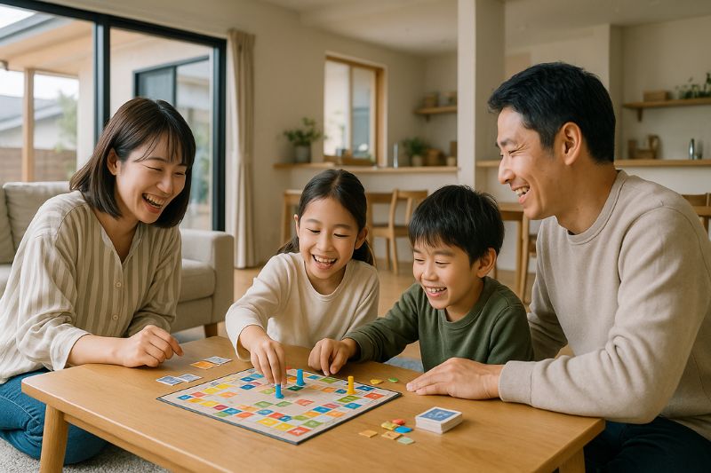 家族が集う笑顔あふれるリビング