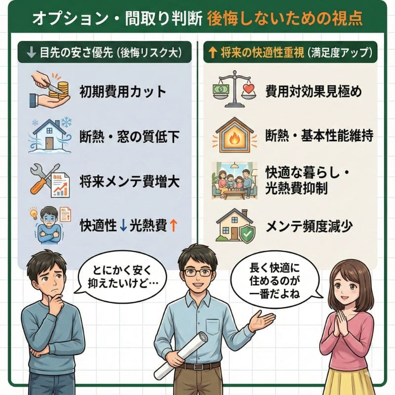 一条工務店で後悔しないオプション・間取りの選び方