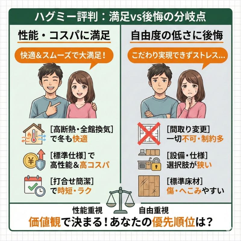 一条工務店ハグミー評判：満足と後悔の分岐点