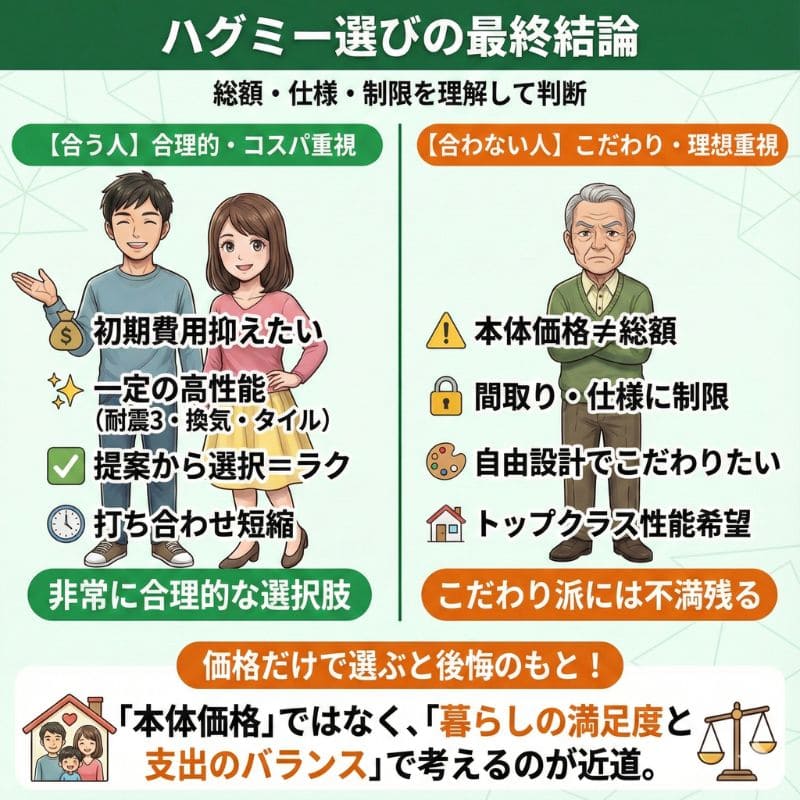 一条工務店ハグミー｜合う人・合わない人まとめ