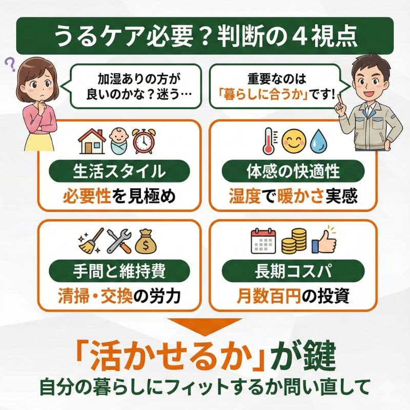 一条工務店うるケアが必要か判断する４つの視点まとめ
