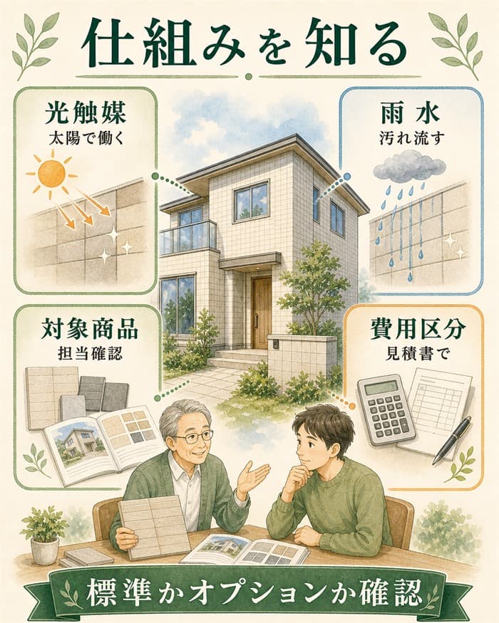 ハイドロテクトタイルの仕組みと確認点を整理した図解