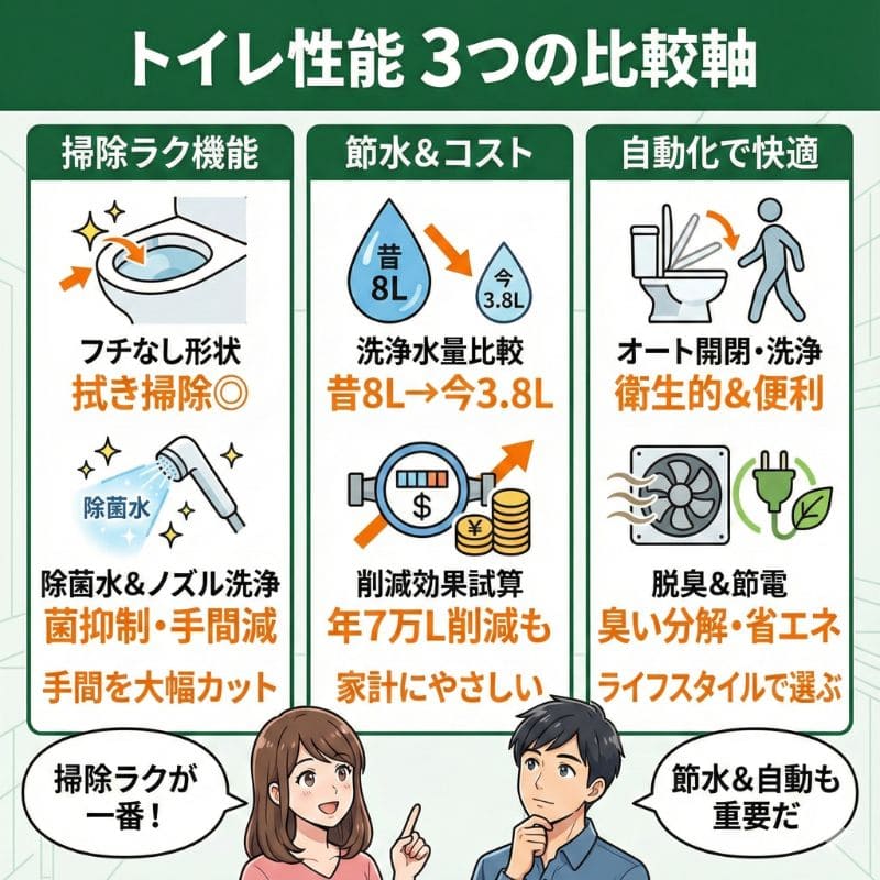 一条工務店トイレ選び｜掃除・節水・自動化の3大性能比較まとめ