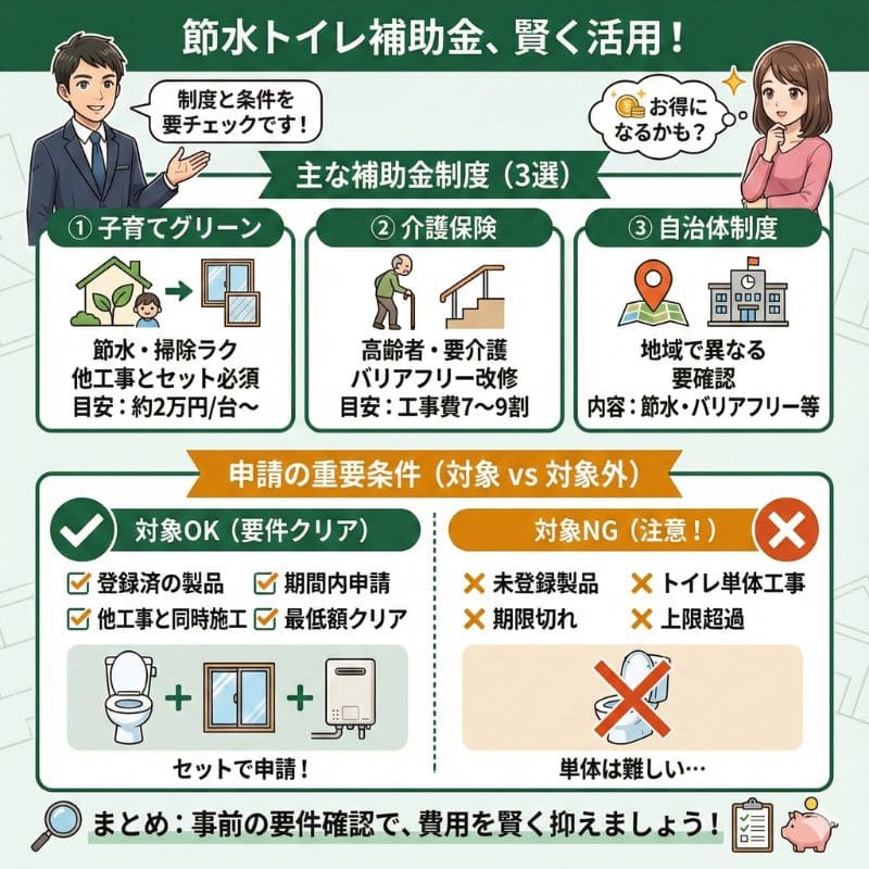 一条工務店が教える節水トイレ補助金の要点