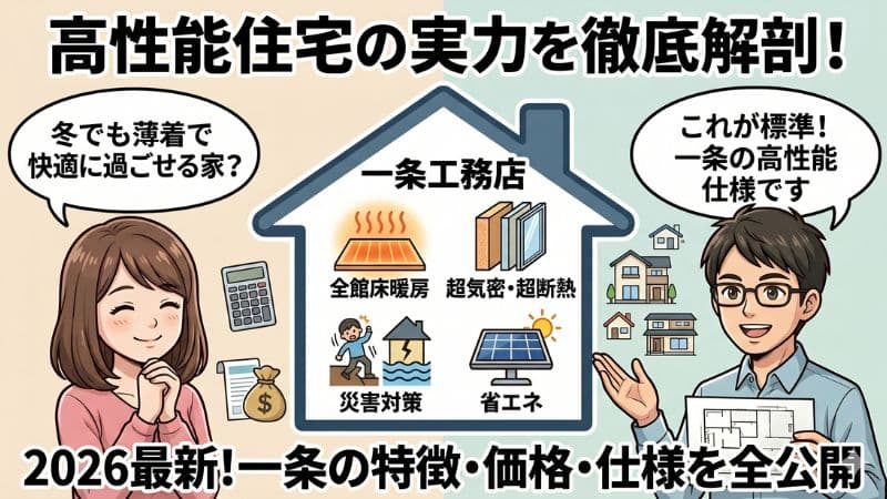【2026最新】一条工務店の特徴と価格！商品ライン・標準仕様も 