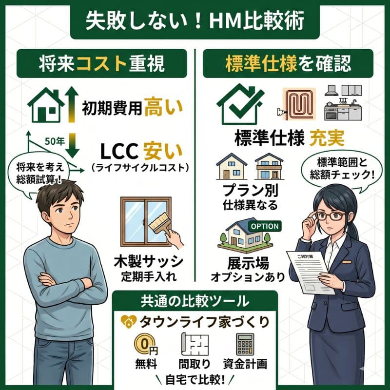 失敗しないHM比較術。一条工務店の標準仕様も確認。