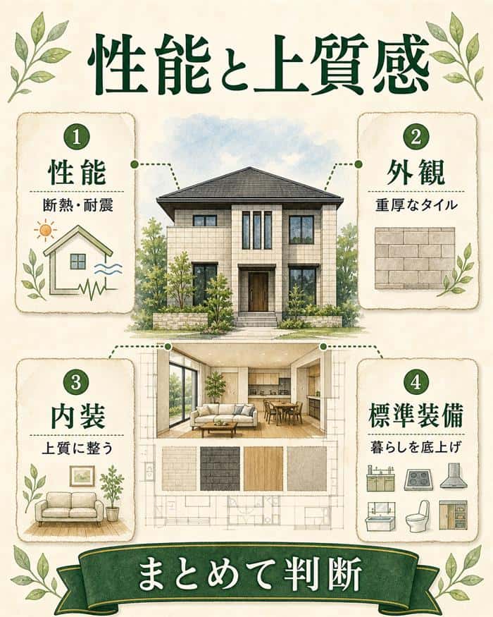 グランスマートの性能と上質感を整理した住宅図解