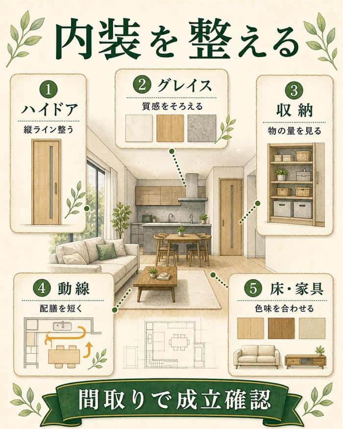 ハイドアとグレイス内装を間取りで確認する図