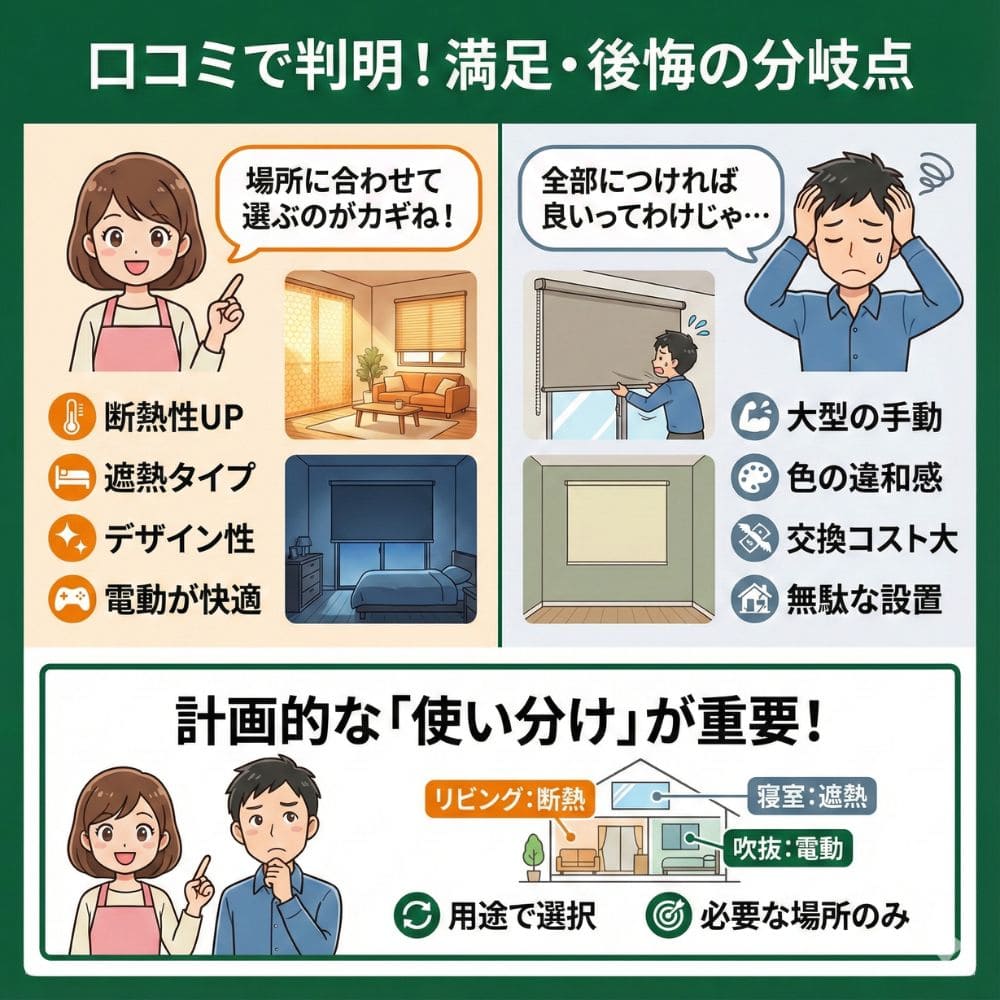 一条工務店ハニカムシェードの口コミ評価と後悔しない選び方