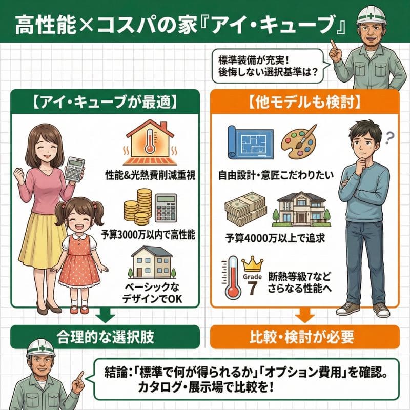 一条工務店アイ・キューブ高性能×コスパ比較図