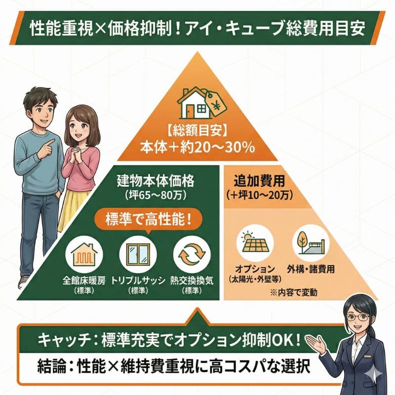 一条工務店アイ・キューブの総費用目安と内訳ピラミッド図