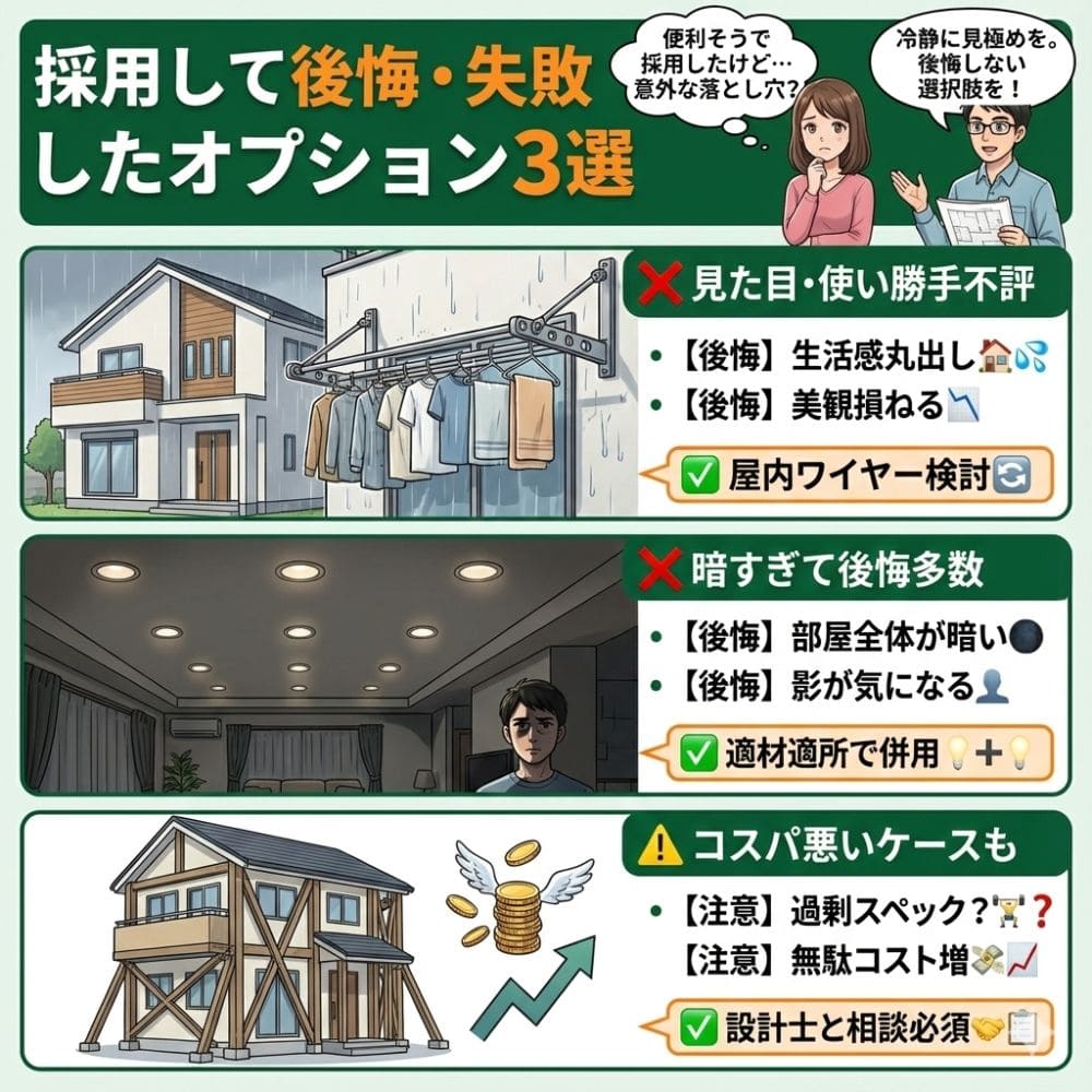 一条工務店|後悔・失敗したオプション3選と対策