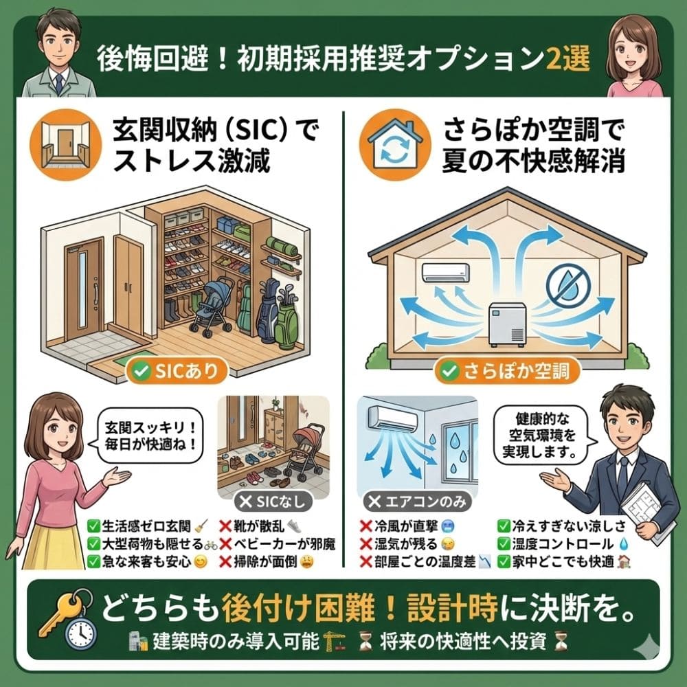 一条工務店の初期採用推奨オプション2選(SIC・さらぽか空調)