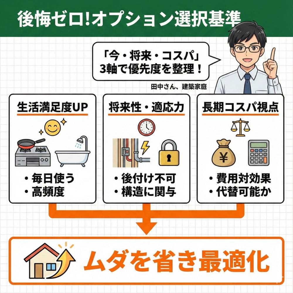 一条工務店のオプション選び:3つの基準で後悔ゼロ