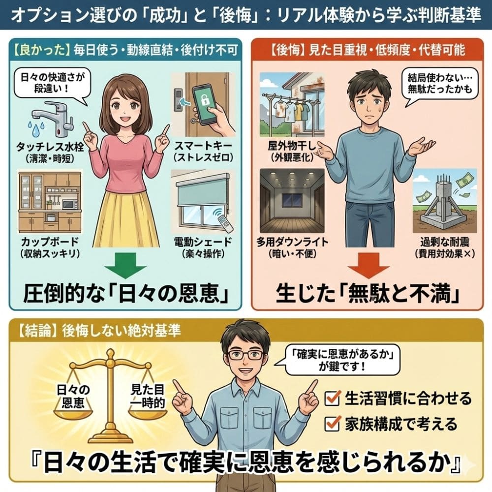 一条工務店オプション選び成功と後悔の比較