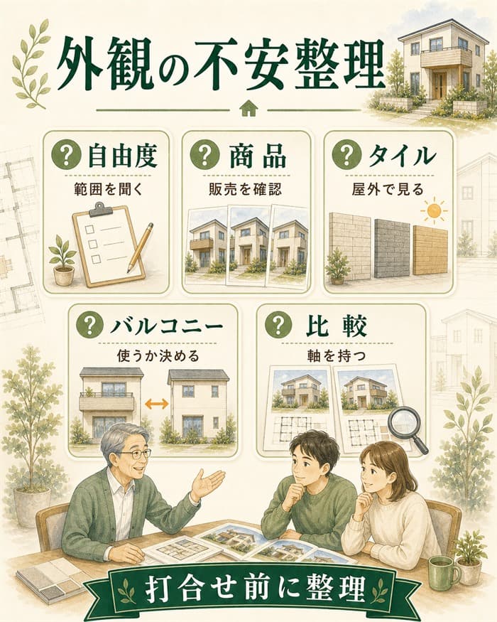 外観のよくある不安を打合せ前に整理した図解