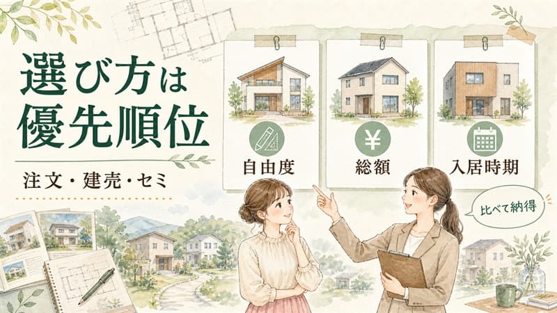 注文住宅・建売・セミオーダーを比較｜費用と自由度の違いでわかる失敗しない選び方 