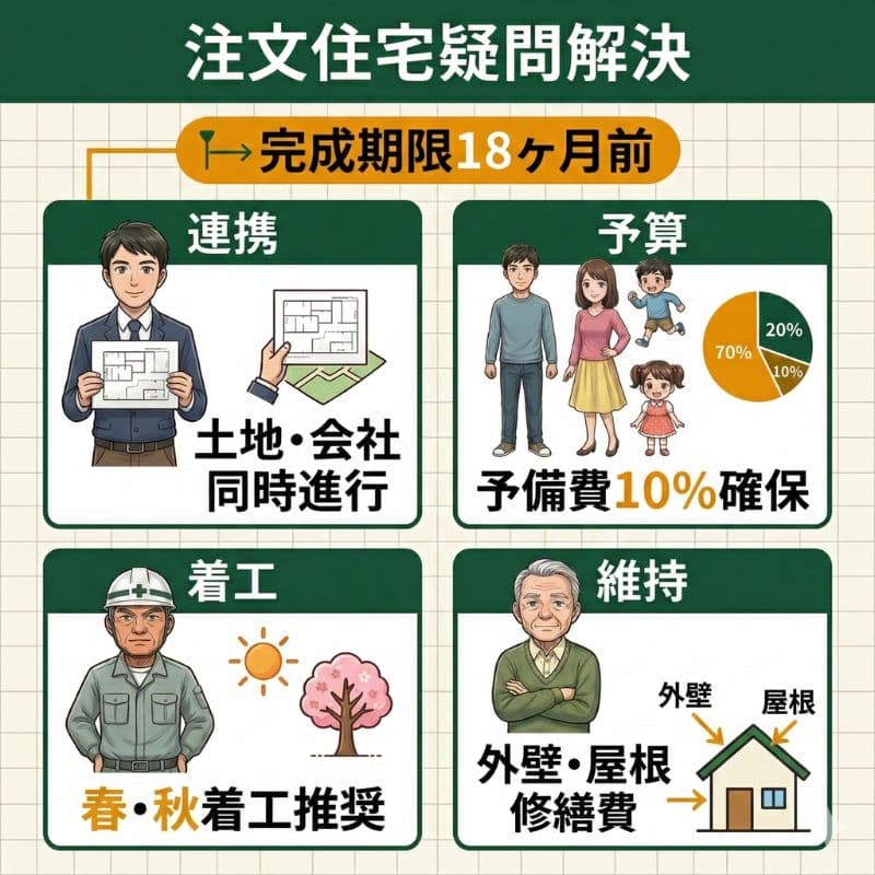 注文住宅FAQ。間取り・予算・着工時期・維持費を解説