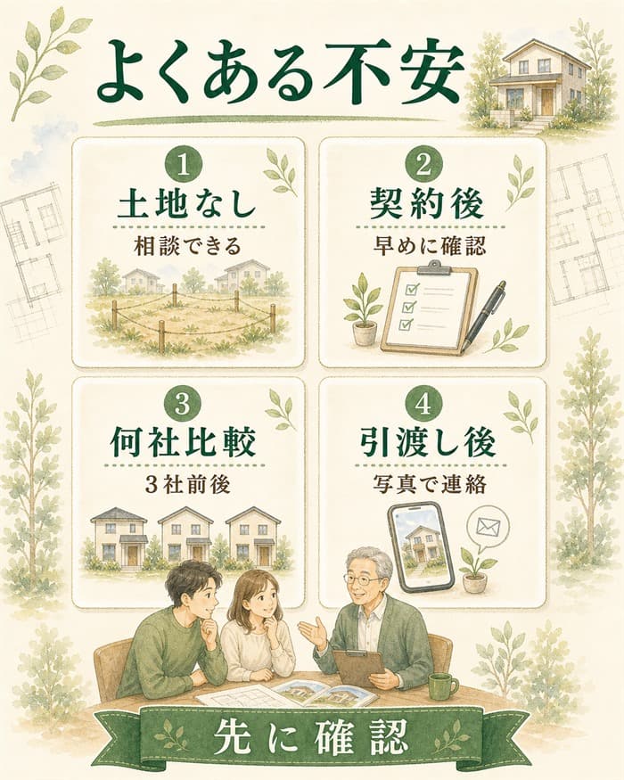 注文住宅の流れでよくある不安を整理した図解