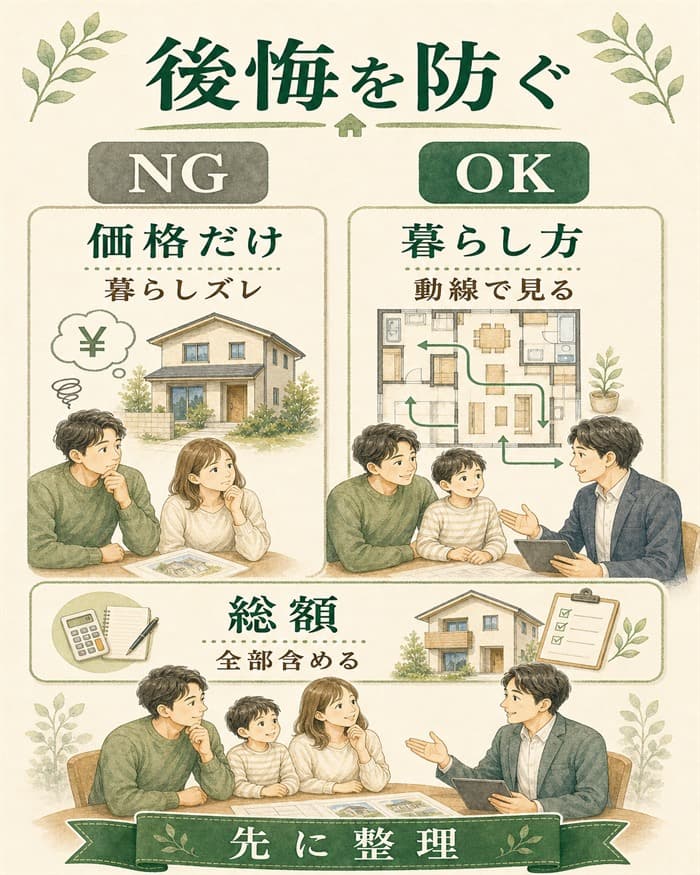 暮らし方と総額を先に整理して後悔を防ぐ図解