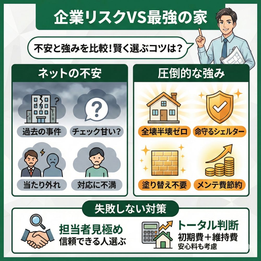 積水ハウスのリスクと強みを比較した図解