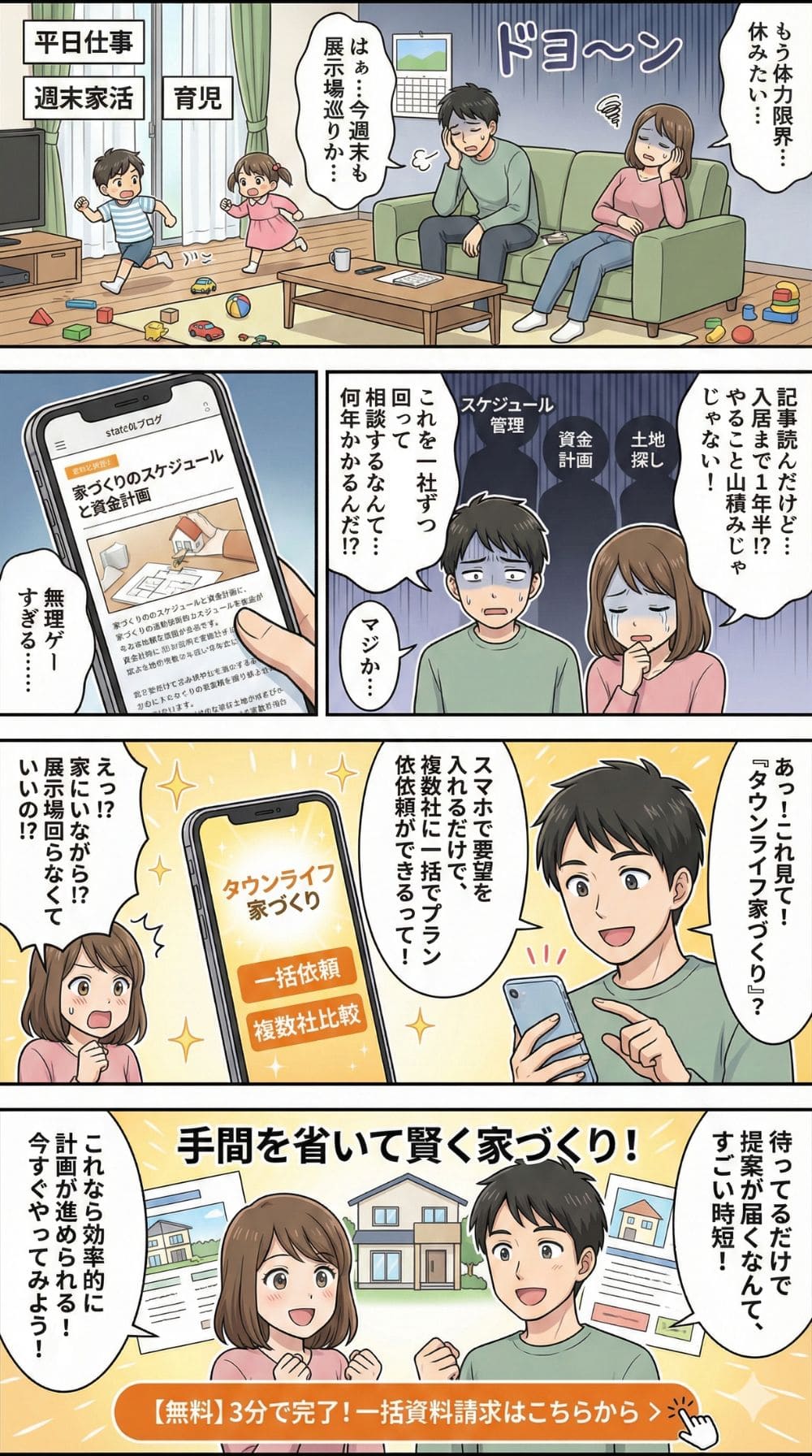積水ハウスなど家づくりの悩みを解決するタウンライフ漫画