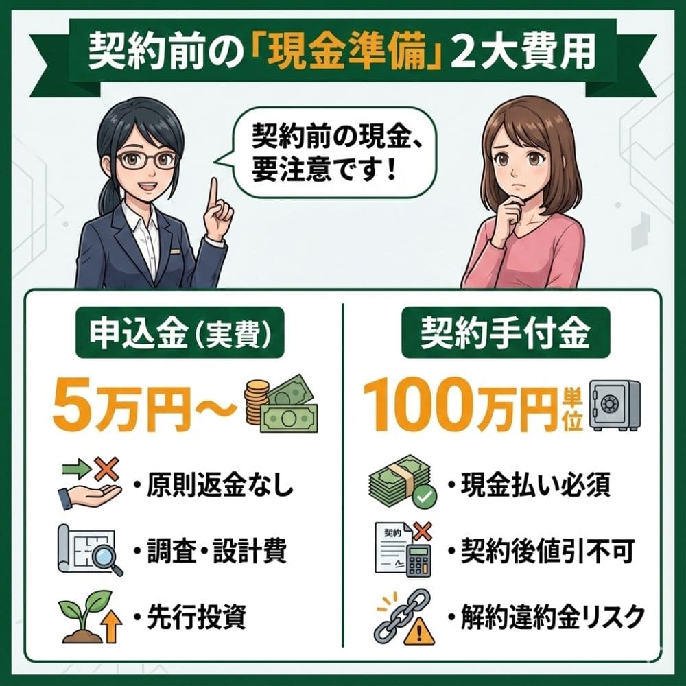 積水ハウス契約前の申込金と手付金の注意点図解