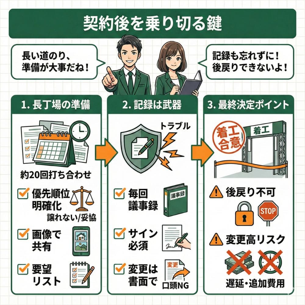 積水ハウスの契約後から着工合意までの流れと注意点