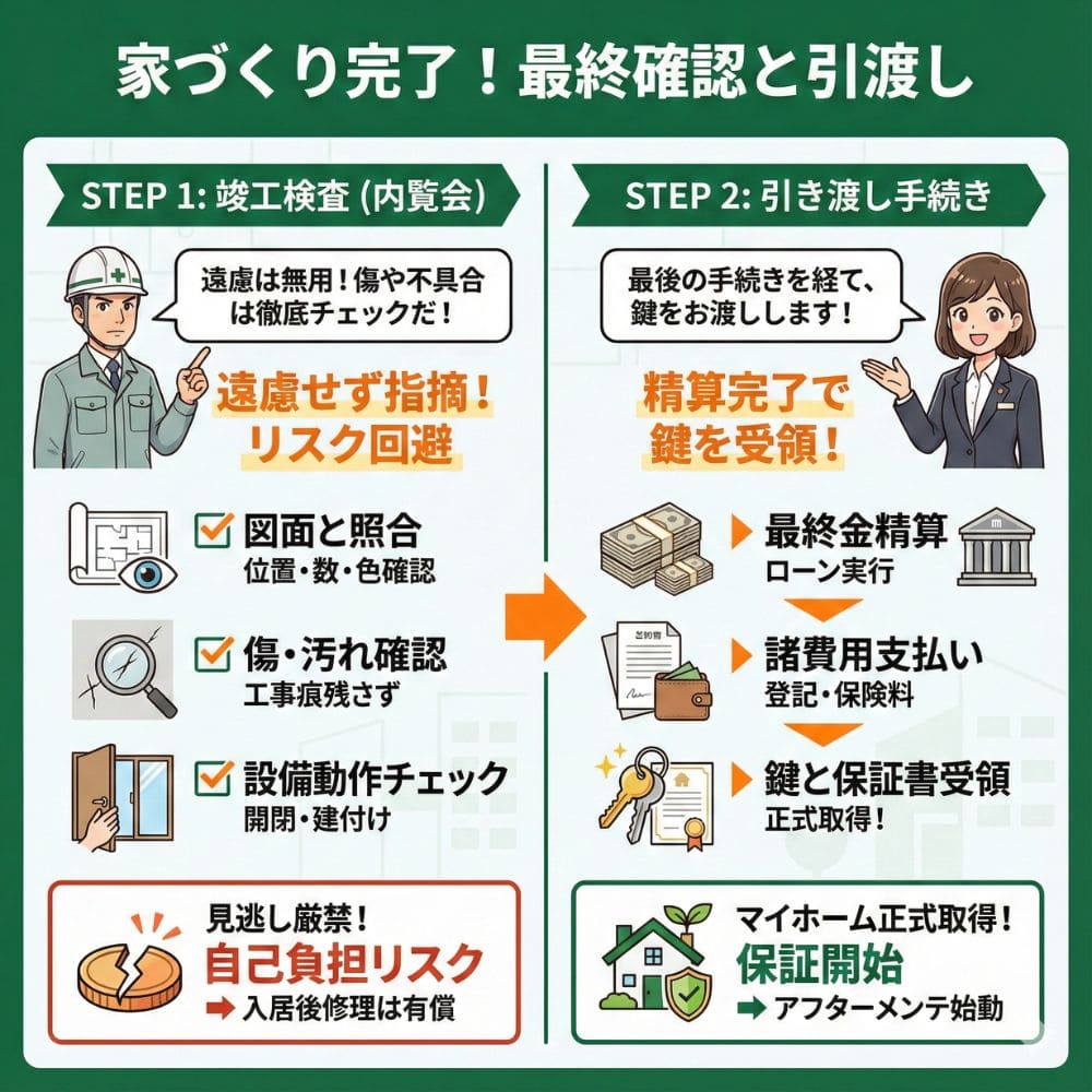 積水ハウスの竣工検査と引渡し。保証開始までの手順