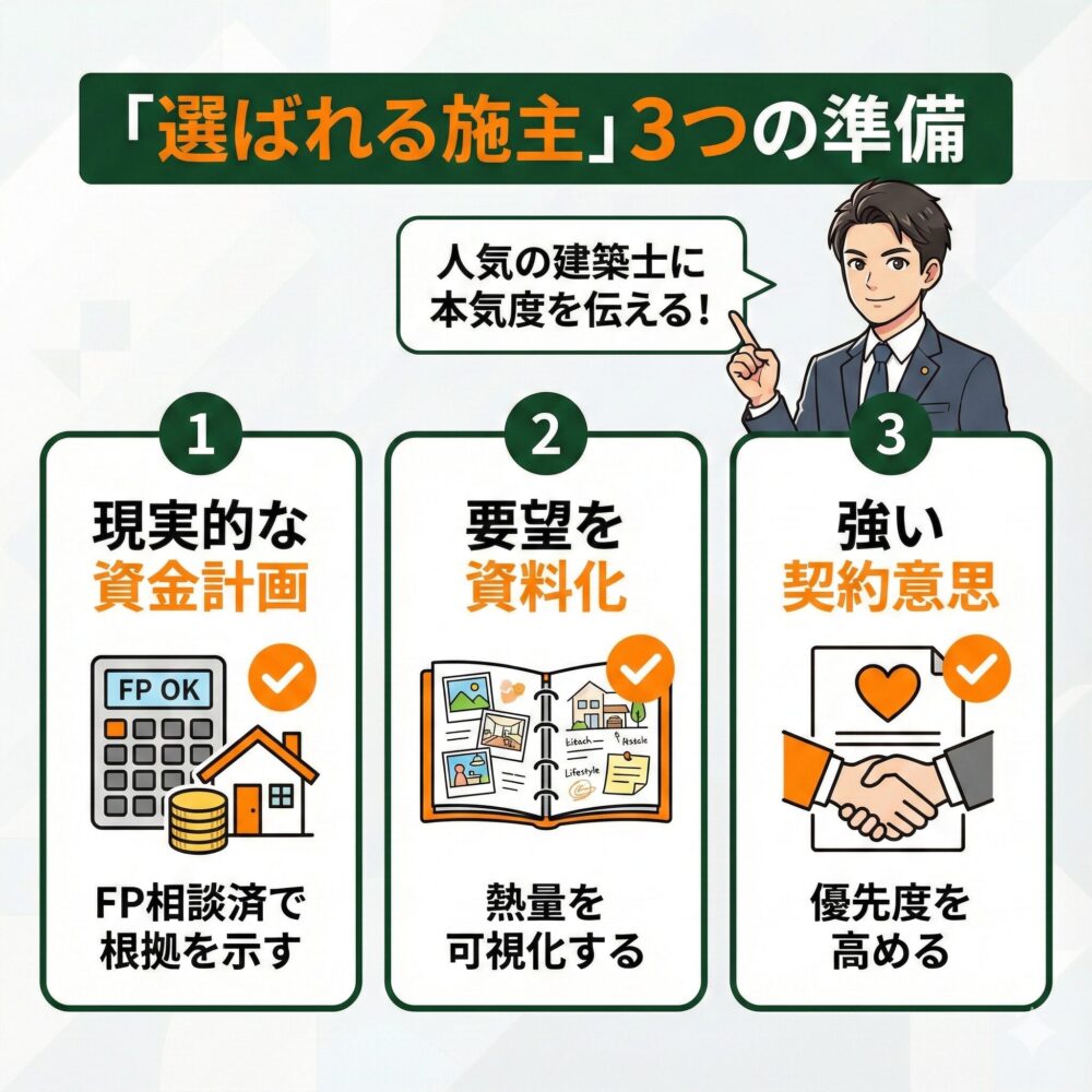 チーフアーキテクトに選ばれる施主になるための3つの準備