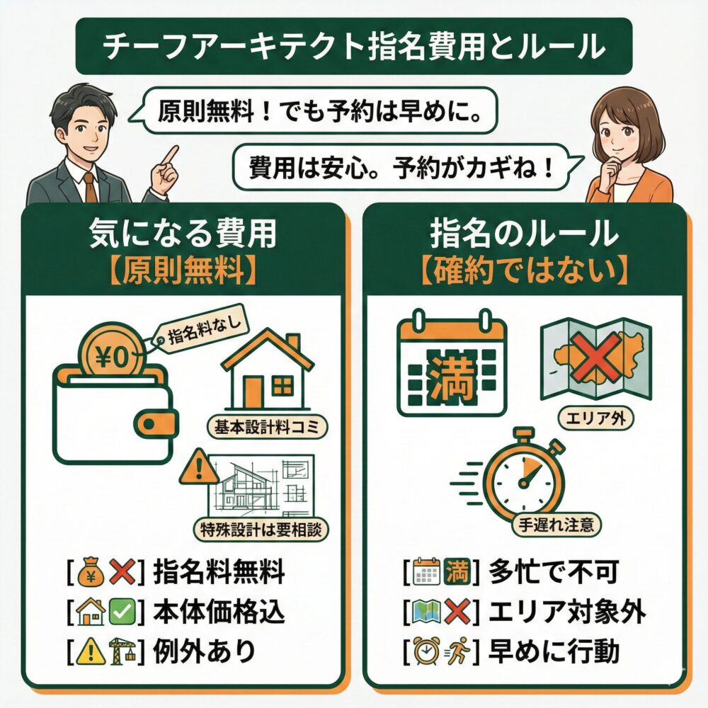 チーフアーキテクト指名は原則無料だが確約ではない