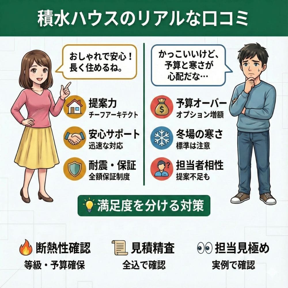 積水ハウスの口コミ：好評点・注意点と満足度向上の対策まとめ