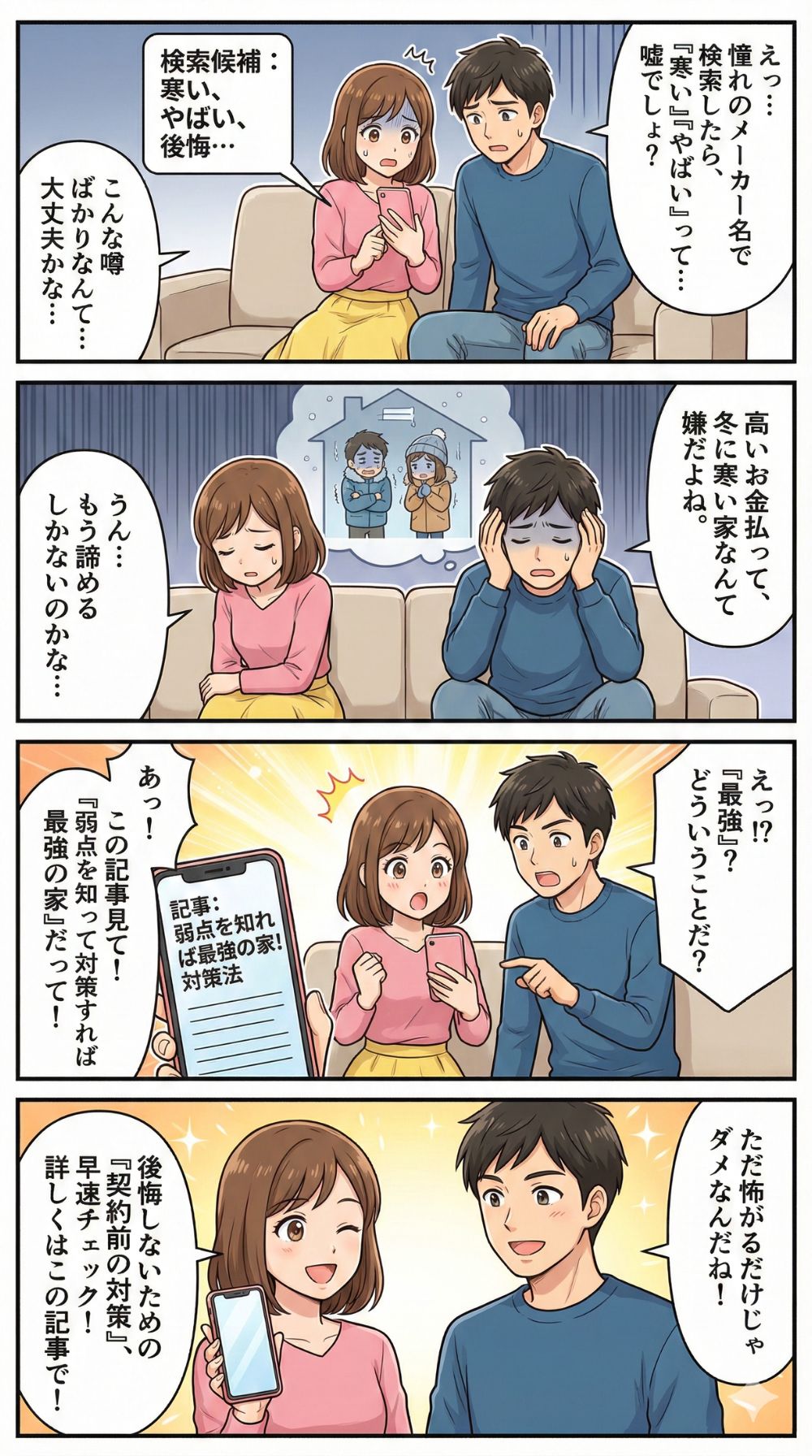 積水ハウスの「寒い」は本当？不安解消4コマ漫画