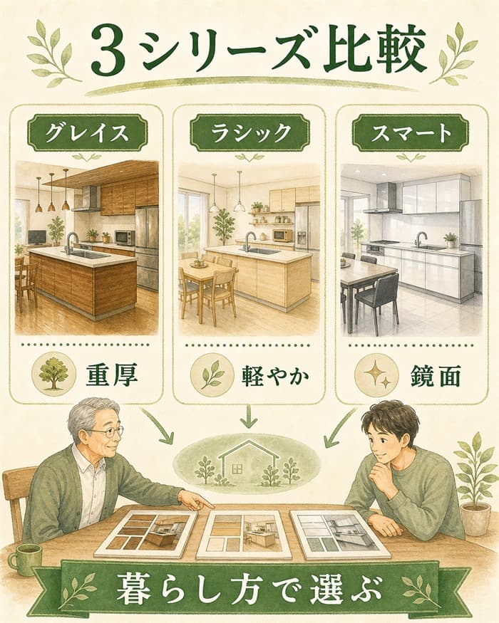 グレイス・ラシック・スマートを暮らし方で比べる比較図