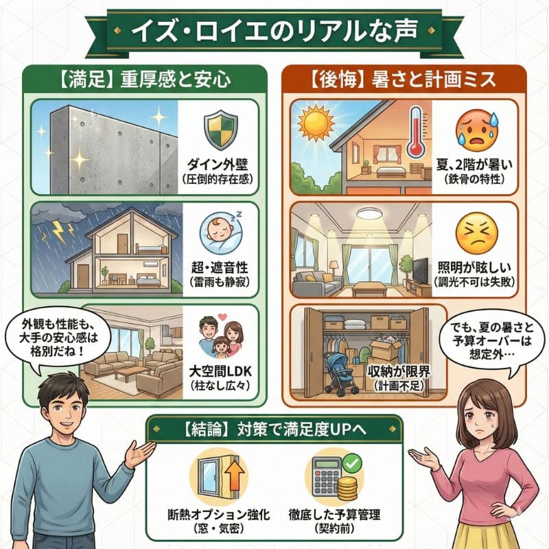 積水ハウスの口コミ図解。満足と後悔の声。