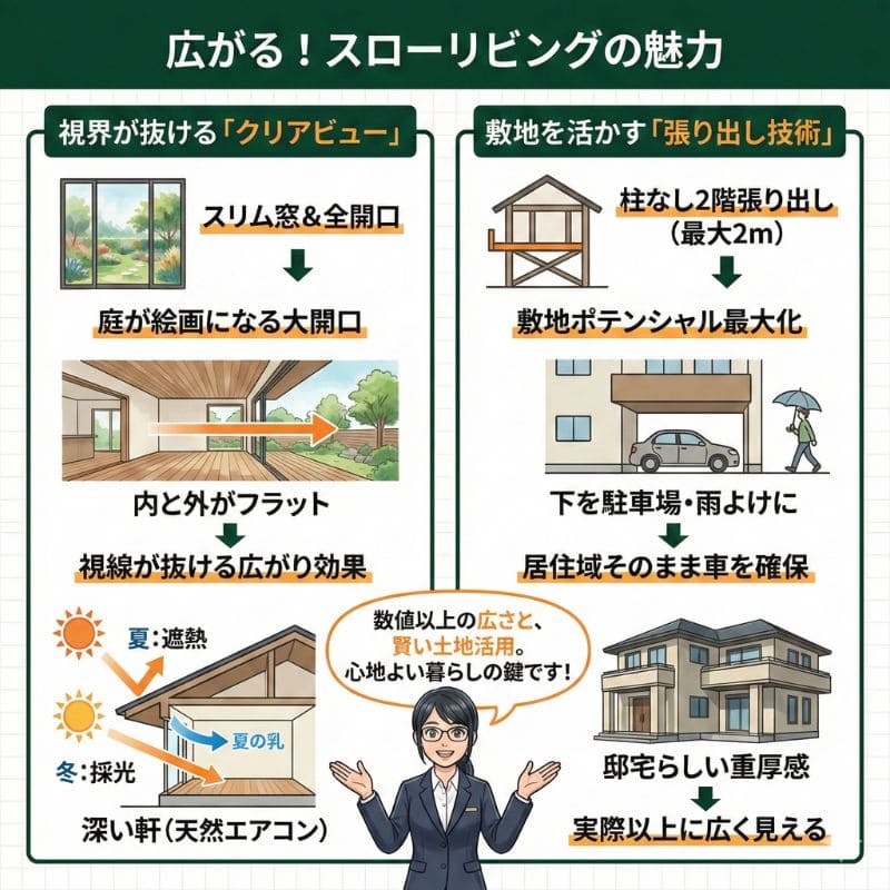積水ハウスのスローリビングの魅力を解説する図解