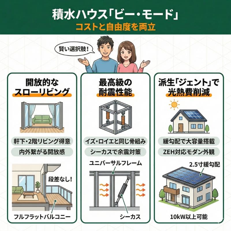 積水ハウス「ビー・モード」コストと自由度を両立