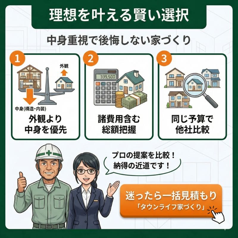 積水ハウスと比較！後悔しない家づくりのための3つのポイント