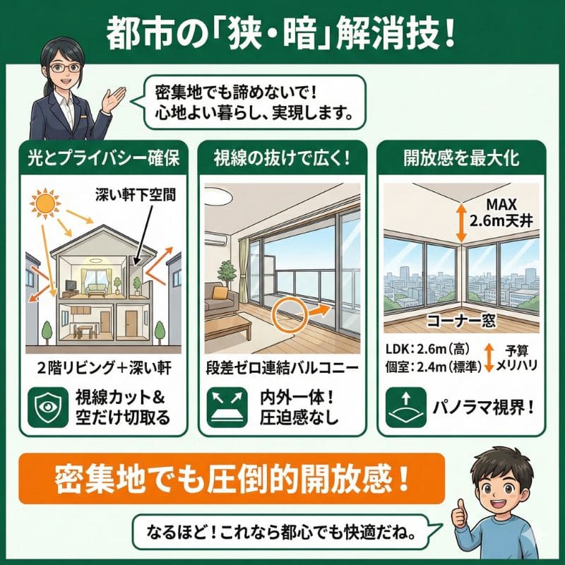 積水ハウスの都市型住宅ビエナの空間設計図解