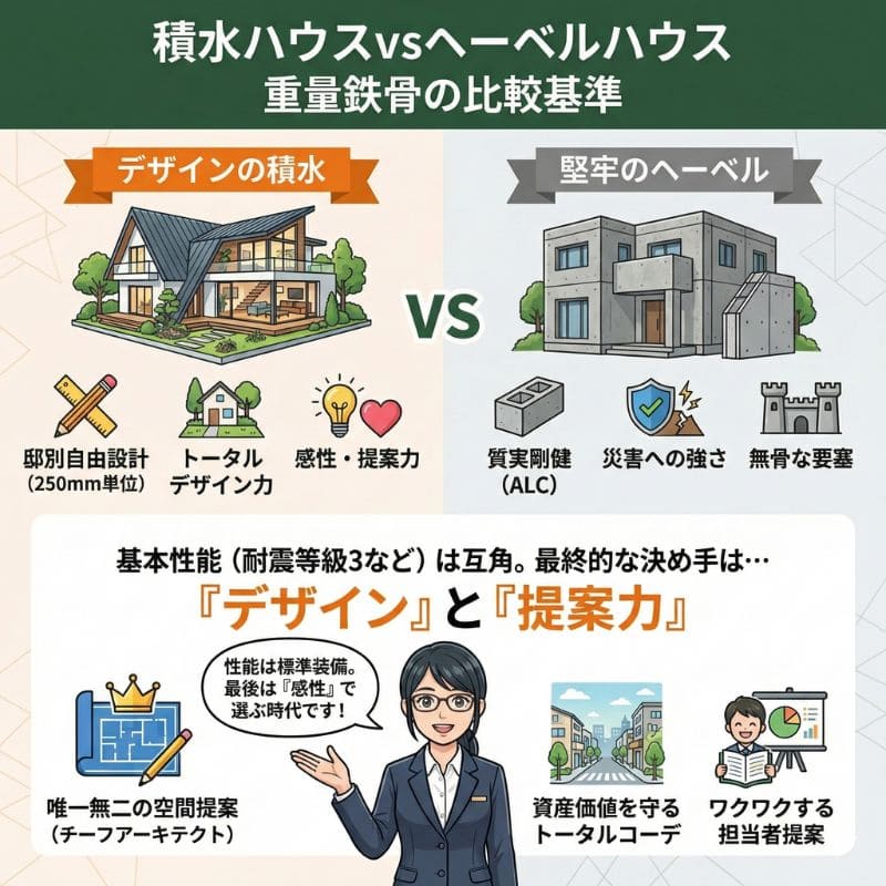 積水ハウスとヘーベルハウスの違いと選び方