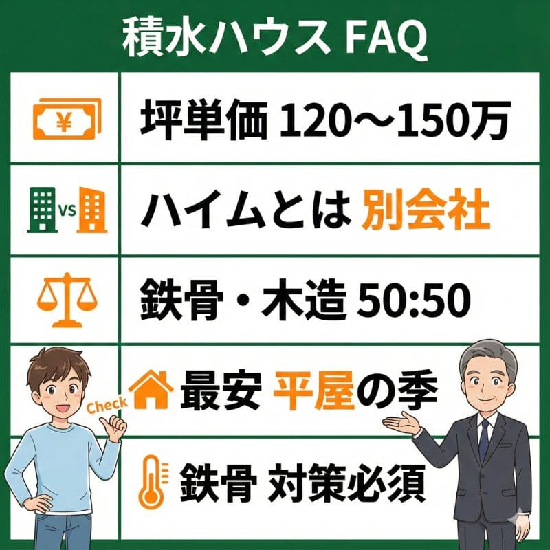 積水ハウスのよくある質問FAQと回答の要約イラスト