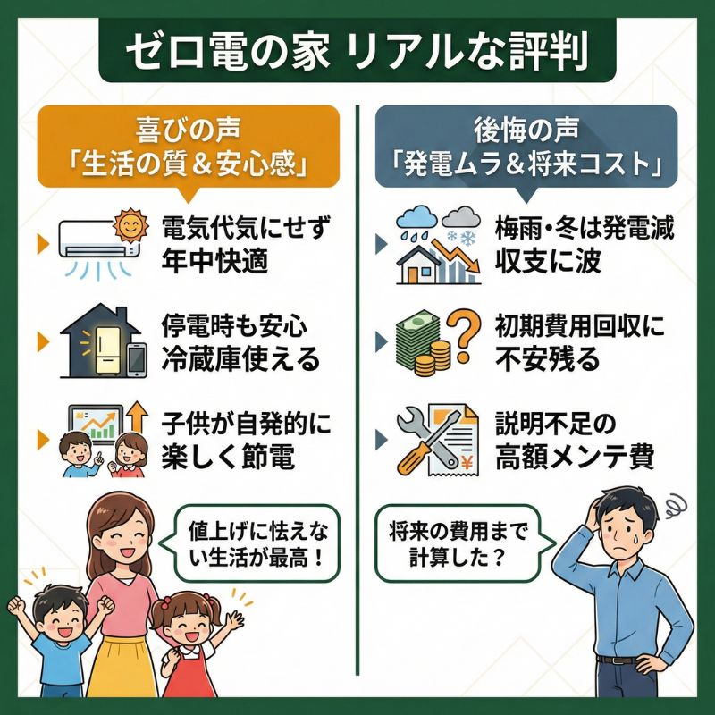 積水ハウス「ゼロ電の家」メリット・デメリットの評判図解