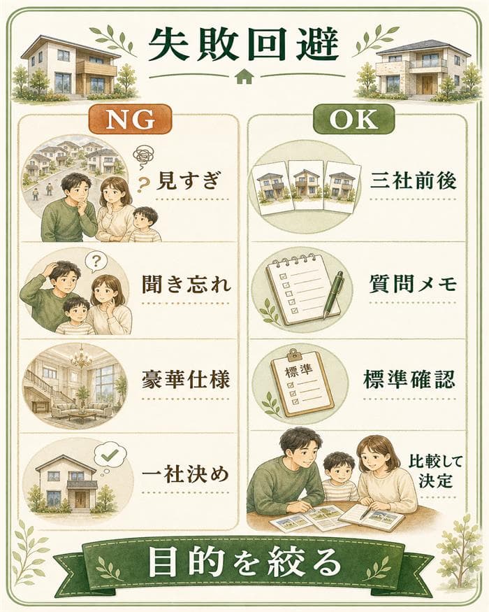 目的なしの見学で起きる失敗と回避策の図解