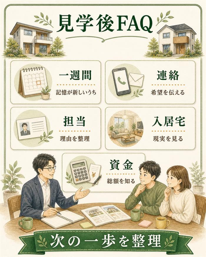 住宅展示場の見学後に迷いやすい行動を整理した図解