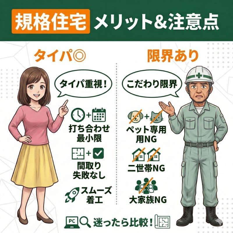 規格住宅：タイパが良いメリットと、こだわりNGの注意点