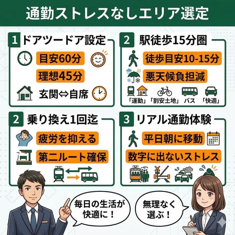 通勤ストレスをなくす、家探しエリア選定の4つの重要ポイント